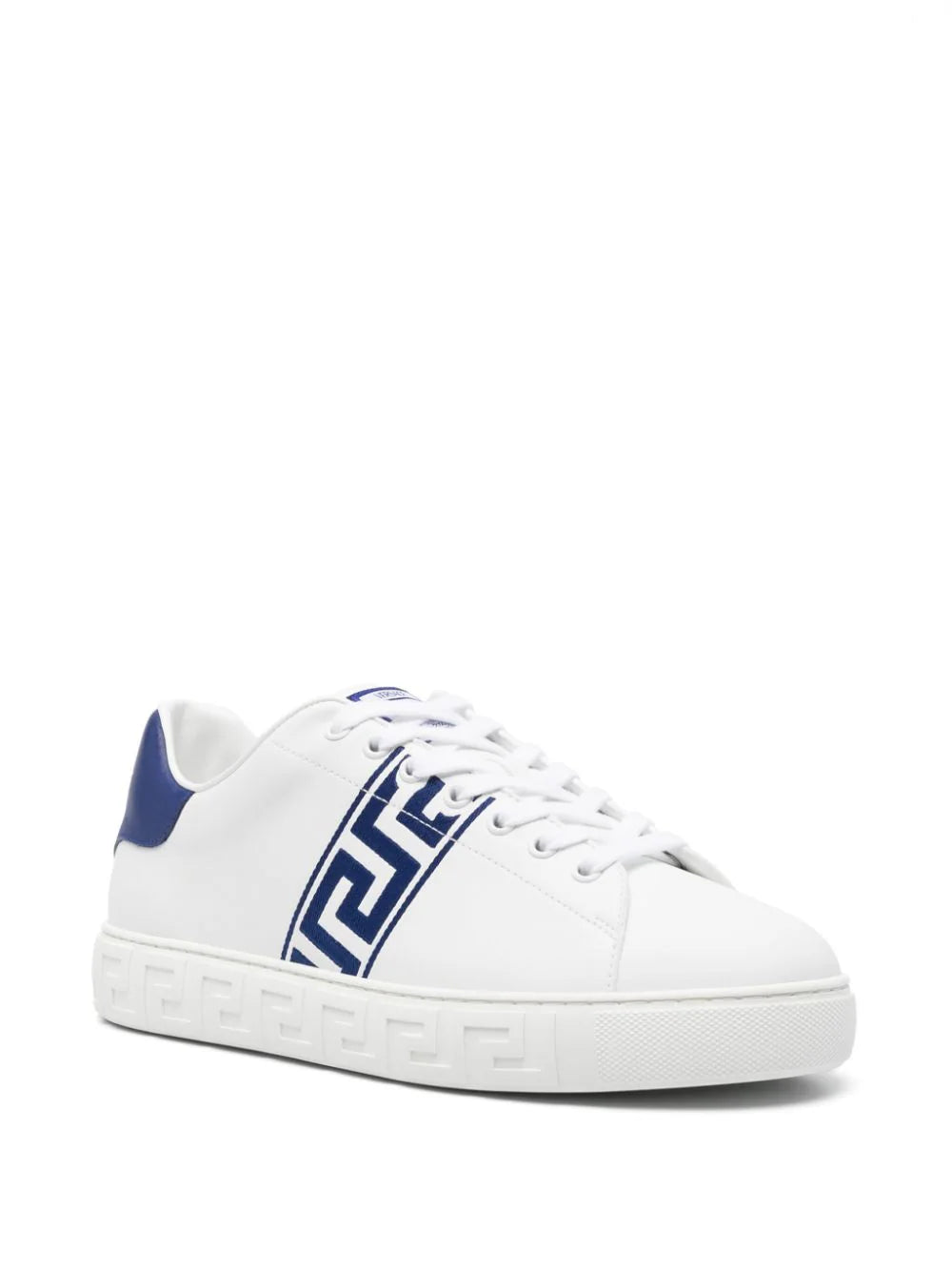 Versace Greca-embroidery leather sneakers